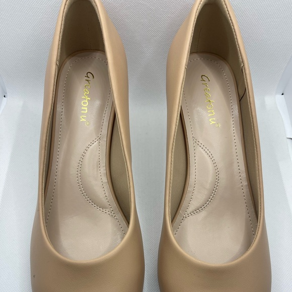 Greatonu Women's Round Toe Low Heels Closed Toe Dress Shoes, Size 10, New - Picture 4 of 10
